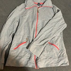 Gray with pink Karen Scott zip up sport jacket